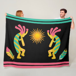 Feathers en Kokopelli Fleece Blanket Deken