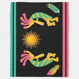 Feathers en Kokopelli Fleece Blanket Deken