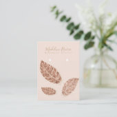 Feathers Faux Gold Artisan Earring Display Kaart Contactkaartje (Staand voorkant)