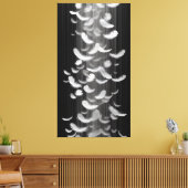 Feathers float against a dim background canvas afdruk (Insitu (Woonkamer))