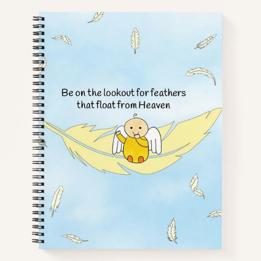 Feathers Float uit Heaven Prayer Journal Notitieboek (Voorkant)