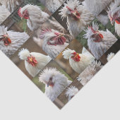 Feathers in Focus: een portret van een witte kip Tissuepapier (Detail)