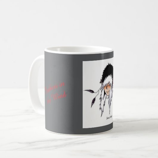 Feathers in the Wind Mug Koffiemok (Voorkant links)
