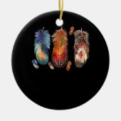 Feathers Indiindianenautochtone indianen Keramisch Ornament (Voorkant)