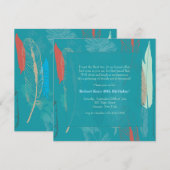 Feathers Invitation Kaart (Voorkant / Achterkant)