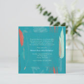 Feathers Invitation Kaart (Staand voorkant)