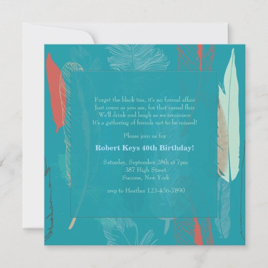 Feathers Invitation Kaart (Voorkant)