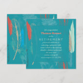 Feathers Invitation Kaart (Voorkant / Achterkant)