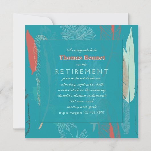 Feathers Invitation Kaart (Voorkant)