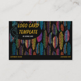 Feathers Kokopelli Logo Visitekaartje