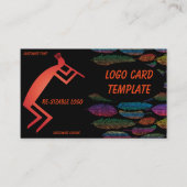 Feathers Kokopelli Logo Visitekaartje (Voorkant)