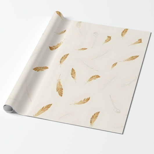 Feathers Luxe Moderne Boho Collectie Cadeaupapier (Uitgerold)