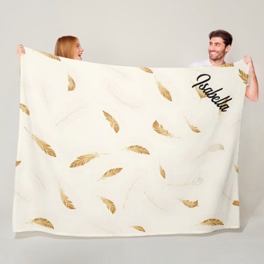 Feathers Luxe Moderne Boho Collectie Fleece Deken (In situ)