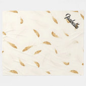 Feathers Luxe Moderne Boho Collectie Fleece Deken (Voorkant (Horizontaal))