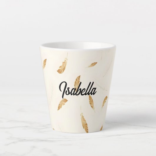 Feathers Luxe Moderne Boho Collectie Latte Mok (Voorkant)