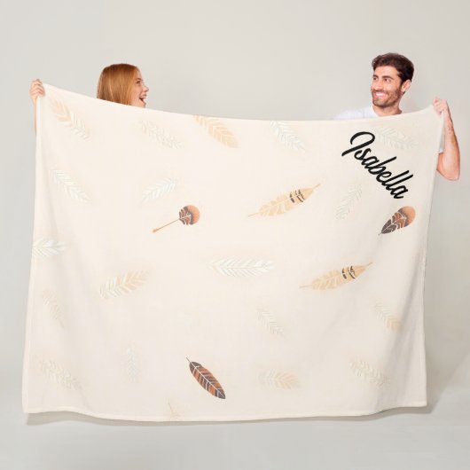 Feathers Luxe Populaire Boho Collectie Fleece Deken (In situ)