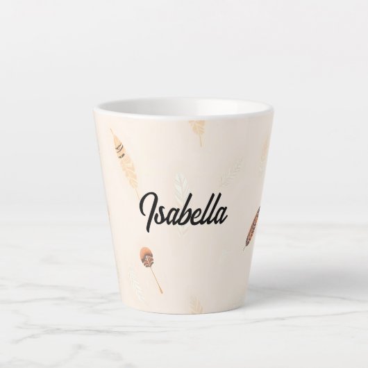Feathers Luxe Populaire Boho Collectie Latte Mok (Voorkant)