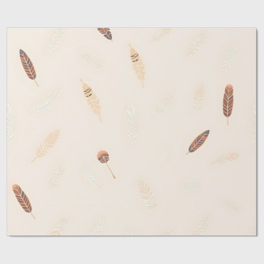 Feathers Luxury Popular Boho Collection Cadeaupapier (Vlak)