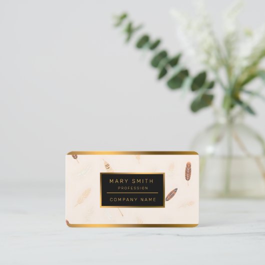 Feathers Luxury Popular Boho Collection Visitekaartje (Staand voorkant)