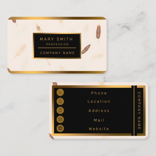 Feathers Luxury Popular Boho Collection Visitekaartje (Voorkant / Achterkant)