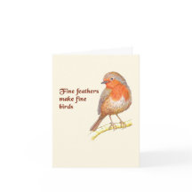 Feathers maken fijne vogels - briefkaart