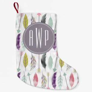 Feathers Monogram Kerstmis stoppen Kleine Kerstsok