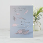 Feathers - Persoonlijke begrafenis / Life Celebrat Kaart (Staand voorkant)