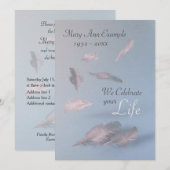 Feathers - Persoonlijke begrafenis / Life Celebrat Kaart (Voorkant / Achterkant)