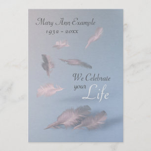 Feathers - Persoonlijke begrafenis / Life Celebrat Kaart