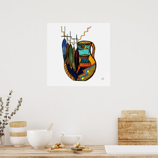 Feathers & Pot Spirit Reproduction Poster (Keuken)
