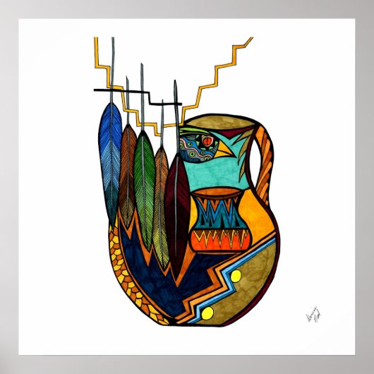 Feathers & Pot Spirit Reproduction Poster (Voorkant)