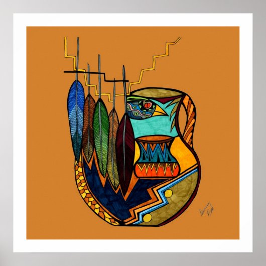 Feathers & Pot Spirit Reproduction Poster (Voorkant)