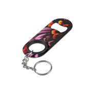 Feathers Roze en Oranje flesopening Sleutelhanger Mini Flessenopener (Achterkant Gekanteld)