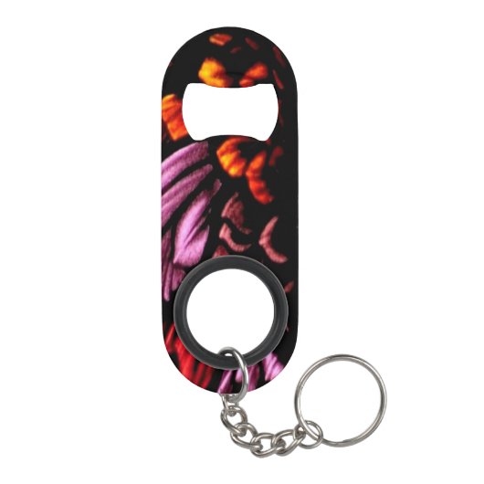 Feathers Roze en Oranje flesopening Sleutelhanger Mini Flessenopener (Achterkant)