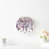 Feathers Rustic Dream Catcher Anemone Floral Ronde Klok (Huis)