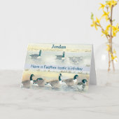 FeatherTastic Fun Bird Joke Gans Verjaardag Kaart (Gele Bloem)