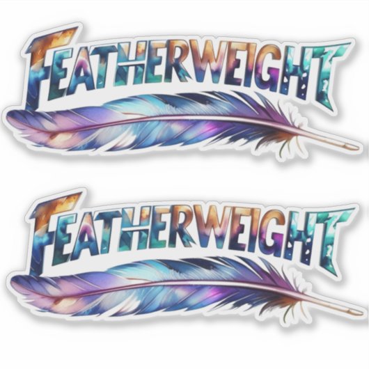 Featherweight Feather MMA Kick Boxing Gym Love 2pc Sticker (Voorkant)