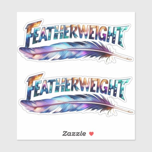 Featherweight Feather MMA Kick Boxing Gym Love 2pc Sticker (Vel)