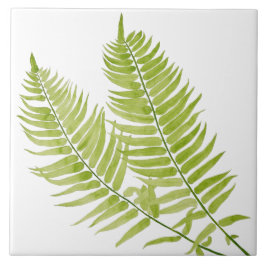 Feathery Fern on a Ceramic Tile Tegeltje