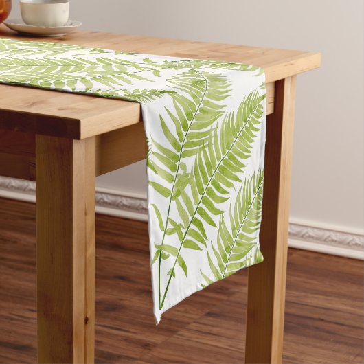 Feathery Fern op een Table Runner Lange Tafelloper (Voorbeeld)