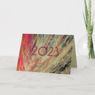 Feathery Fractal Nieuwjaar custom Feestdagen Kaart