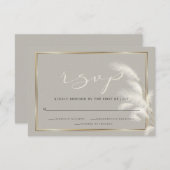 Feathery Pampas Grass RSVP Kaartje (Voorkant / Achterkant)