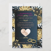 featur-Luxury-Black-Gold-Floral-Wedding-Invitation Kaart (Voorkant)