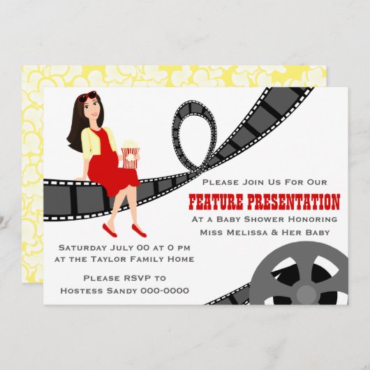 Feature Presentation Baby shower Kaart (Voorkant / Achterkant)