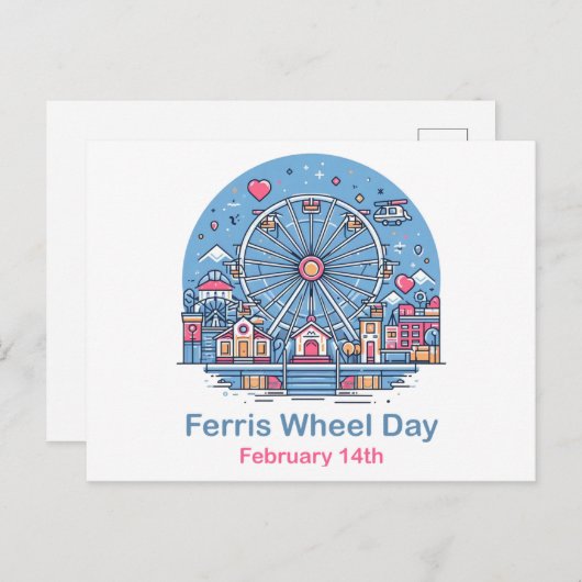 Feb 14e reuzenrad Dag Briefkaart (Voorkant / Achterkant)