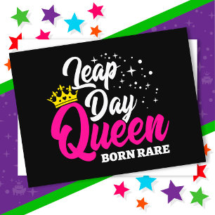 Feb 29 Leap Day Queen Leap Jaar Verjaardag Geboren Briefkaart