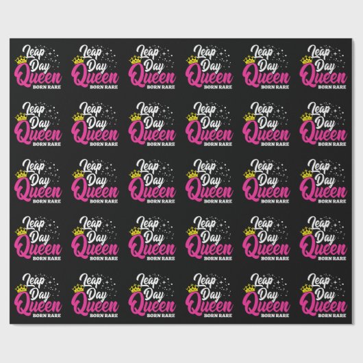 Feb 29 Leap Day Queen Leap Jaar Verjaardag Geboren Cadeaupapier (Vlak)