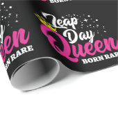 Feb 29 Leap Day Queen Leap Jaar Verjaardag Geboren Cadeaupapier (Rol Hoek)