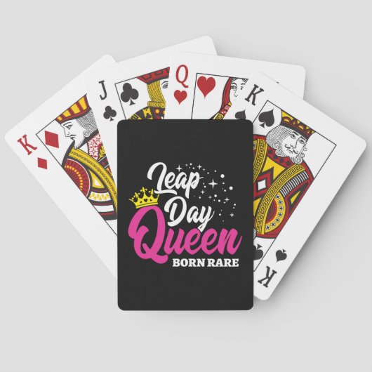 Feb 29 Leap Day Queen Leap Jaar Verjaardag Geboren Pokerkaarten (Achterkant)
