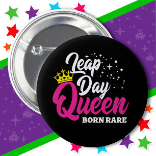 Feb 29 Leap Day Queen Leap Jaar Verjaardag Geboren Ronde Button 5,7 Cm